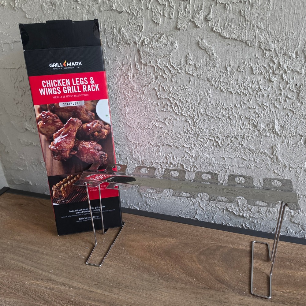 Grill Mark Stainless Chicken Legs & Wings Grill Rack 12 Capacity BBQ